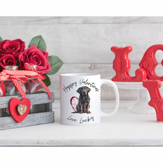 Personalised Valentines Dog Breed Mug